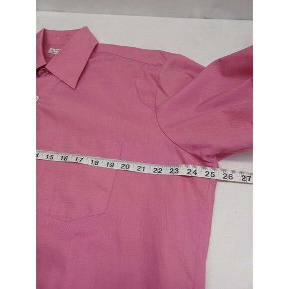Vtg 70's Lancer of California Pink Never Need Ironing Shirt Long Sleeve Sz 16.2 - Picture 7 of 9